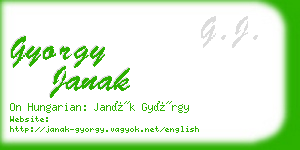 gyorgy janak business card